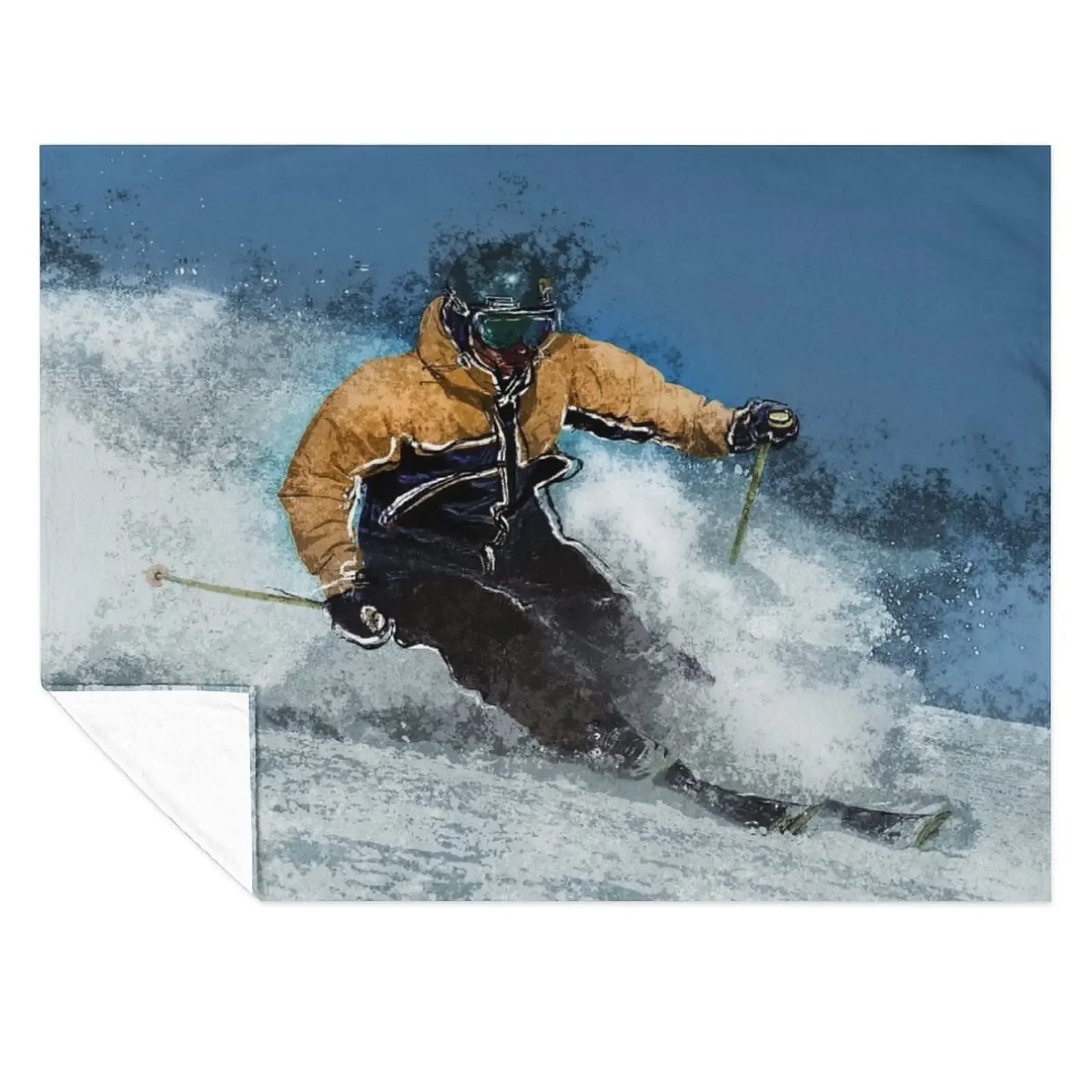 

Skiing the Slopes Throw Blanket blankets and throws Beach warm winter for sofa Blankets