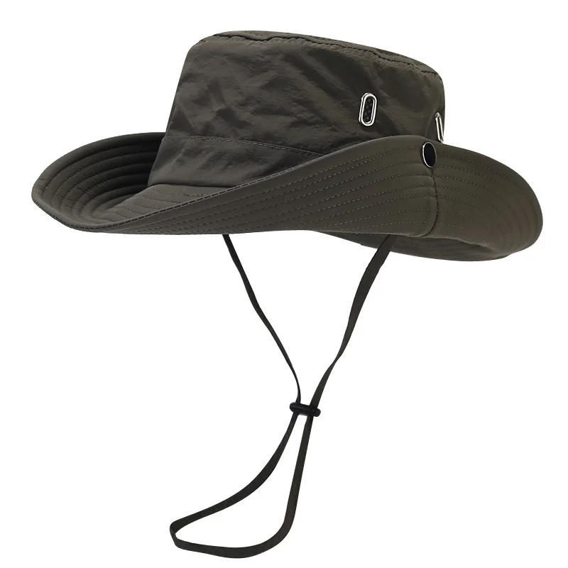 Womens Outdoor Travel Sun Hat Summer UV Protection Wide Brim Panama Safari Hunting Hiking Bucket Hat Mesh Fisherman Hat