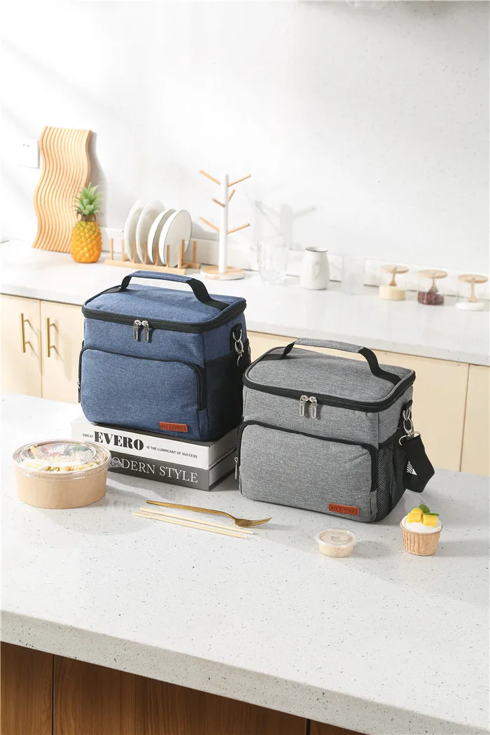 Thermal Shoulder Lunch Bag Waterproof Thick Cooler Handbag Large Insulated Food Grade PEVA Family School Picnic Refrigerator Box
