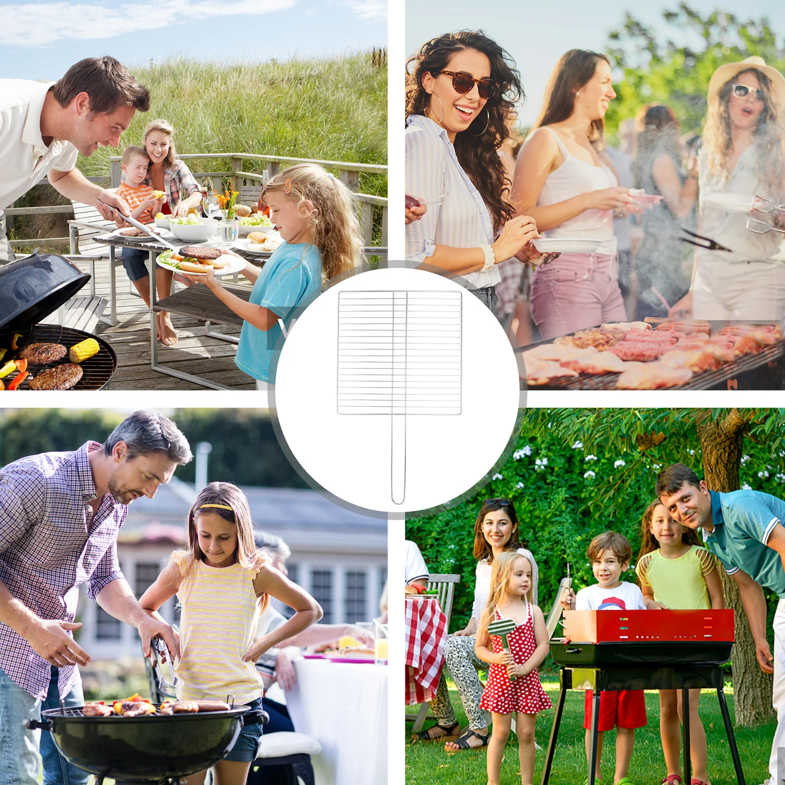 

Heavy-Duty Steel Wire Fish Grill Net Single-Handle Outdoor Bbq Camping Cooking Accessories Mesh Meat Vegetable Grate