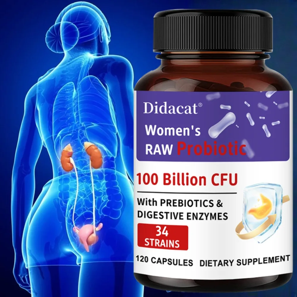 

Women's Raw Probiotics 100 Billion CFU Potency Digestive Immune Health Capsules