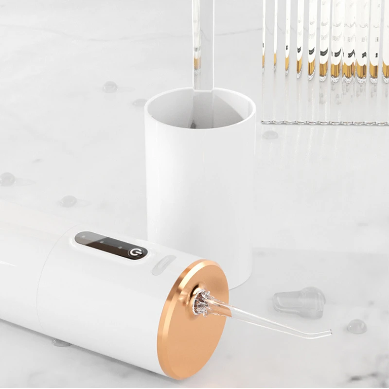 جهاز ري الفم المياه جهاز تنظيف الأسنان بالماء اللاسلكي الصحة الذاكرة الذكية 3 طرق 5 فوهات IPX7 مقاوم للماء خزان المياه 280 مللي