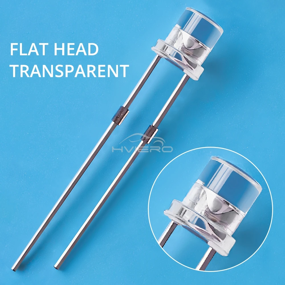 3mm 2pins 100Pcs F3 Flat White Red Yellow Blue Green Pink Diode Led Wide Angle Light Emitting Diodes Lamp Ultra Bright LED Bulbs