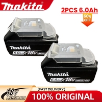 2025 Original Makita 18V Battery 6Ah Lithium-Ion Rechargeable,for Power Tools Replacement Battery BL1860 BL1830B BL1840B BL1850B