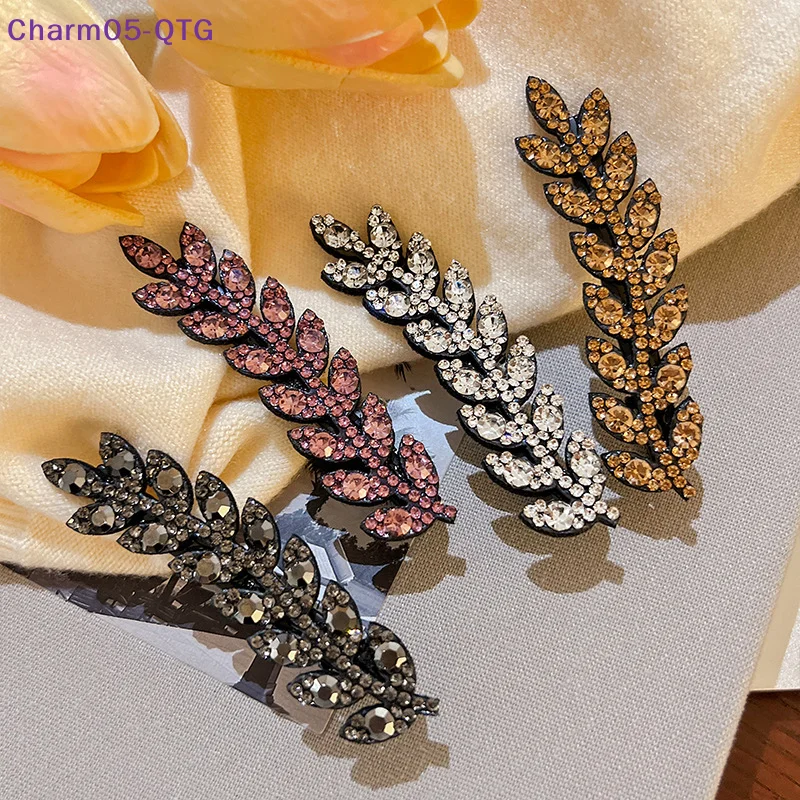 NEW 2/4pcs Elegant Hair Accessory Sparkling Hair Clip Trendy Hairpin Shining Rhinestone Barettes Wheat Shape Hairclip