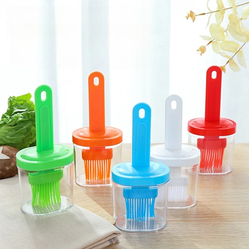 Oil Brush Pancake Oil Brush Integrated Oil Pot Brush With Bottle Kitchen Dustproof Household High Temperature Baking Tool