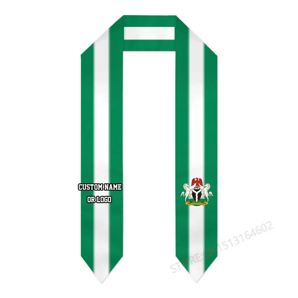 

Пользовательское имя или логотип, шарф с флагом Нигерии, выпускной палантин, пояс для международной учебы за рубежом, шаль 2025 года