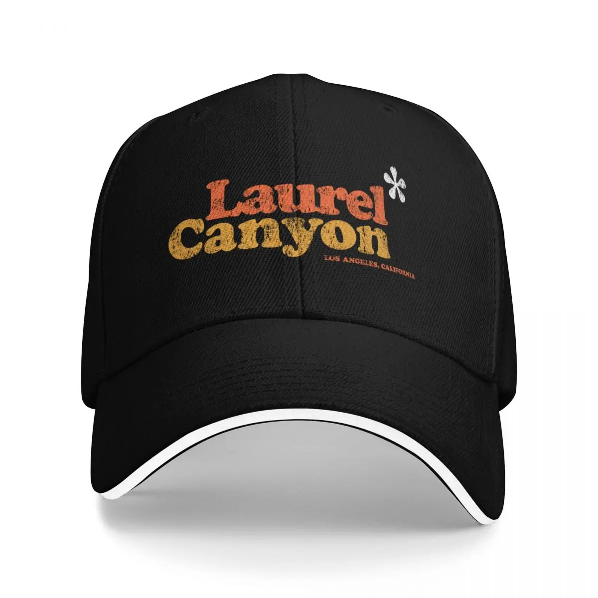 

Vintage Laurel Canyon Jasmine flower 1970's - washed out, rubbed and rolled print. Baseball Cap Kids Hat Male Women's