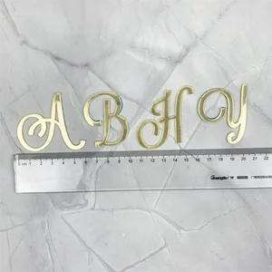 Ayna altın akrilik-A-Z İngilizce mektup, alfabe, kek dekor için parti, doğum günü, düğün, tatlı, dekorasyon, dıy kek toppers Akrilikteki isimlerin ilk 10 satışı-no. 10