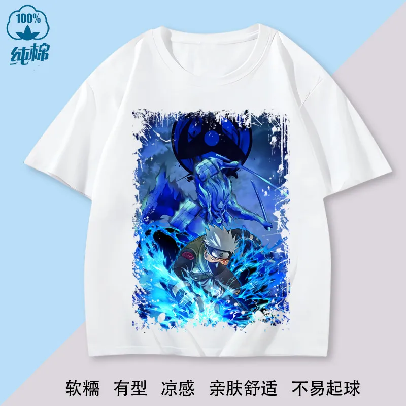 Naruto Anime Xiao Organization Printed Clothes Summer Boys T-shirt Round Neck Parent Child Personalized Dressing