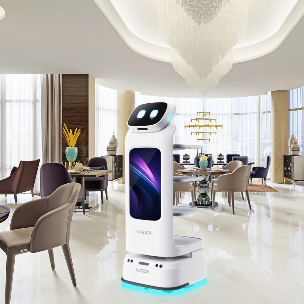 서비스 로봇 다기능 음식 배달 로봇 터치 스크린 및 음성 상호작용 기능을 갖춘 스마트 다이닝용