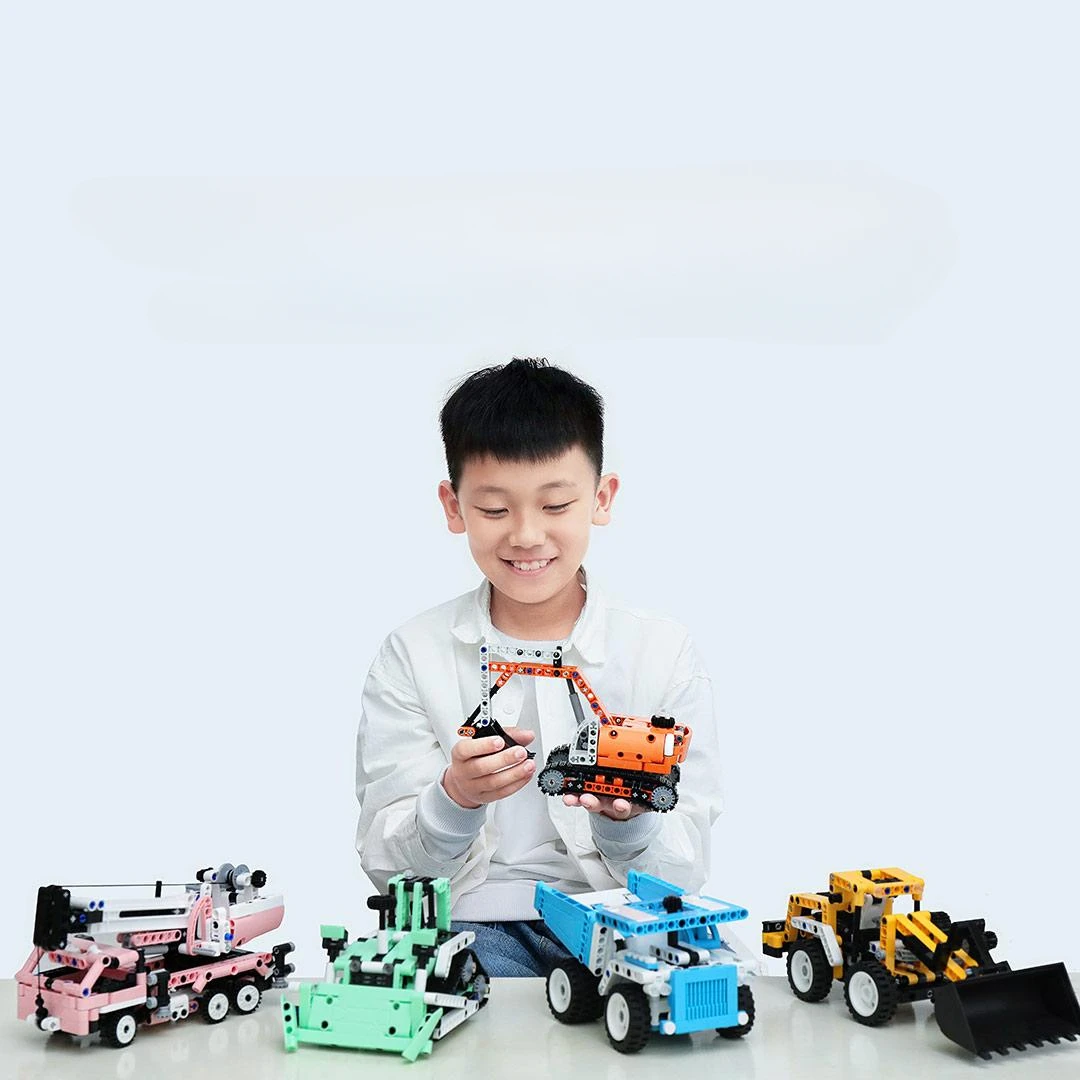 

Игрушечный строительный блок Xiaomi Mini Engineering Car Color Build, маленький кран Onebot, милые настольные украшения, качественное безопасное сырье