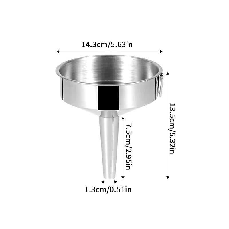Wide Mouth Funnels Bar Wine Beer Oil Flask Funnel Metal Funn