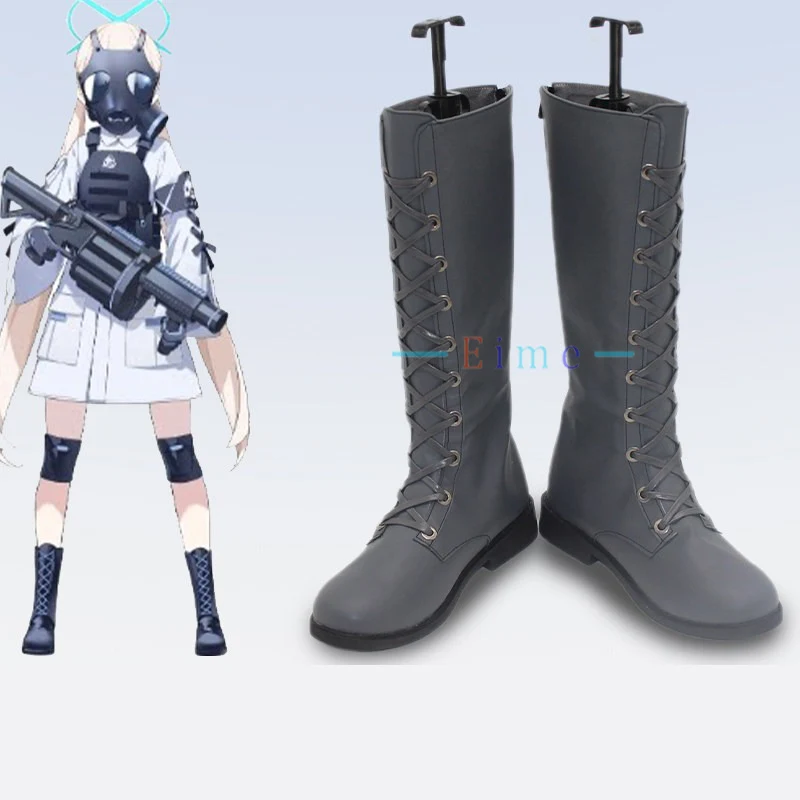 Arius Student B Cosplay Shoes Game Blue Archive Cosplay PU Leather Shoes Big Size Halloween Carnival Boots Custom Made