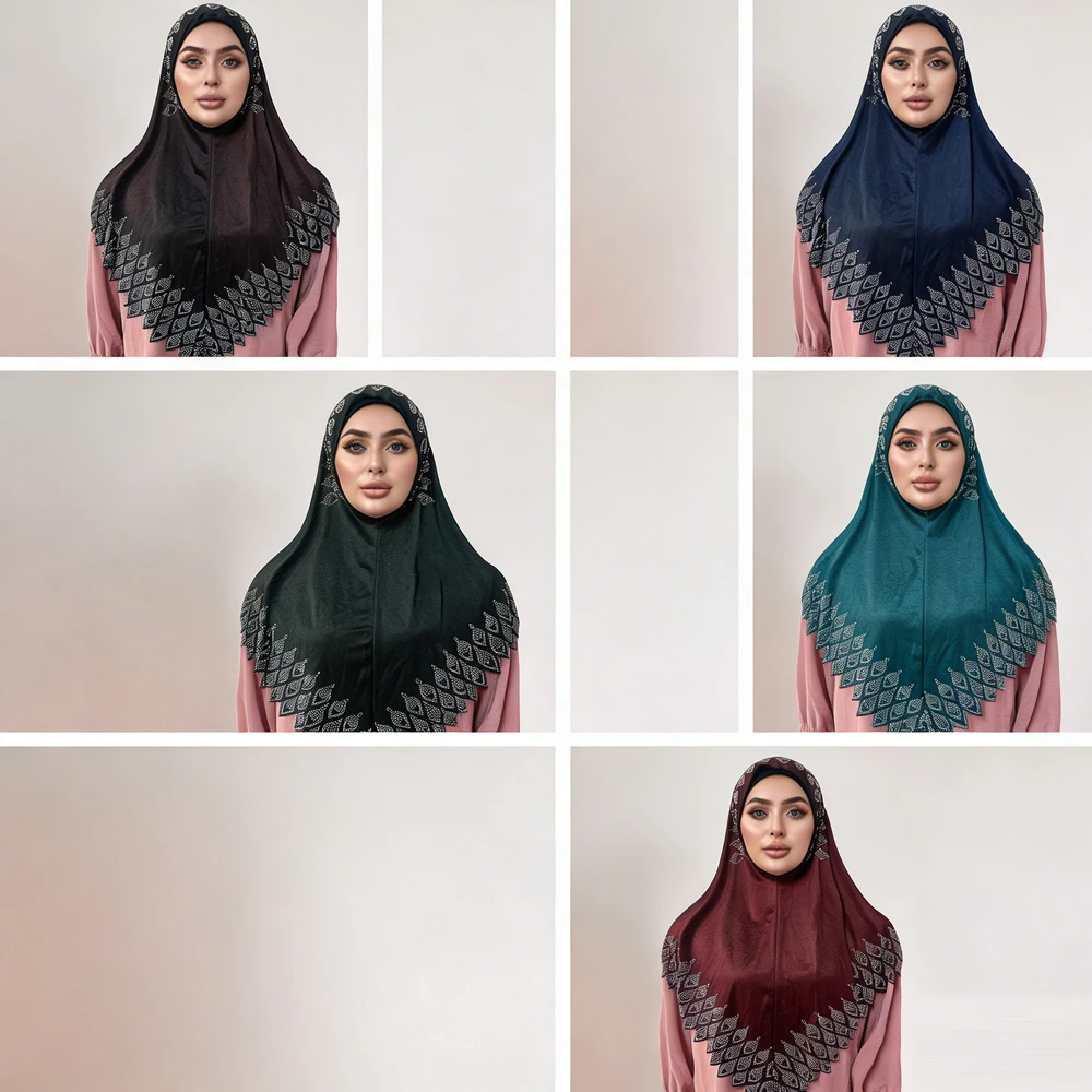 

Рамадан Бриллианты Хиджаб Мусульманские Женщины Мгновенный Шарф Тюрбан Джерси Платок Ид Ислам Молитвенный Хиджаб Нікаб Никаб Повязка на Голову