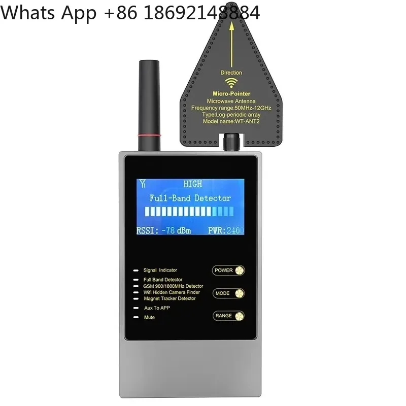 WT10 Portable Handheld Anti-Tracking Automatic Strong Magnetic GPS Wireless Signal Detector for Automobiles