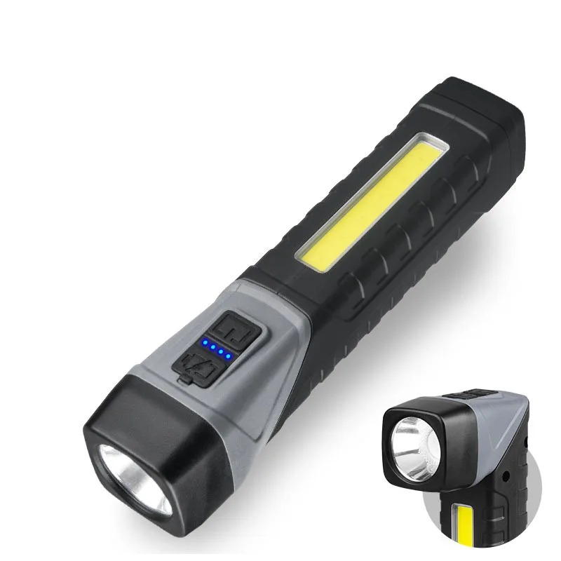 High-brightness Flashlight with TYPE-C Charging, Plastic Body, Magnetic Tail, Work Light, 90-degree Rotating L-shaped Flashlight