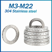 M3 M4 M5 M6 M8 M10 M12 M14 M16~M22 Stainless Steel Dacromet Double Deck Self-Locking Washer Wedge Lock Loose Shock Proof Gasket.