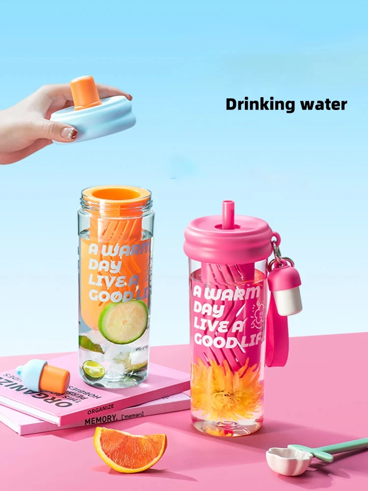 

650ml Large Capacity Water Bottle With Filter For Women Sport Travel Ice Coffee Tea Juice Cups Gym Portable Drinking Bottle