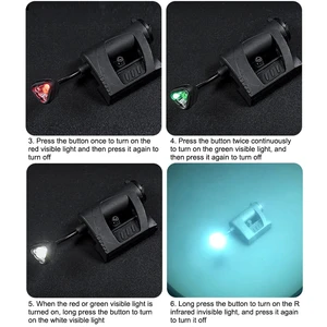 LED Tactical Helmet Light, Lanterna, Iluminação noturna ao ar livre, Laser, Caça, Militares, Ciclismo, Pesca, Lâmpada do capacete, 3 Modos 8 principais vendas farol moto militar - №2