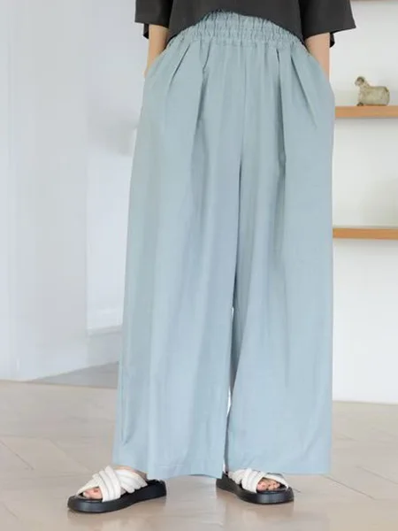 Japońskie eleganckie spodnie damskie z wysokim stanem, proste nogawki, szerokie nogawki, modne spodnie codzienne na wiosnę i lato z elastyczną talią.