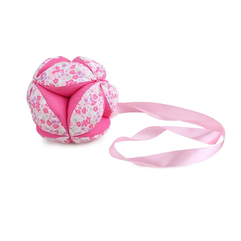 Creative Fabric Grab Ball for Infants and Toddlers Baby Interactive Fabric Ball with Rattle Ribbon Embroidered Ball Toy