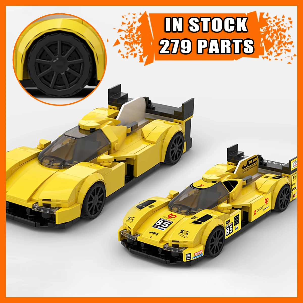 

NEW Yellow Sports Car Building Blocks Set, MOC-208906 DIY Assembly Racing Vehicle Model Kit, Creative Gift Toy for Kids Boys