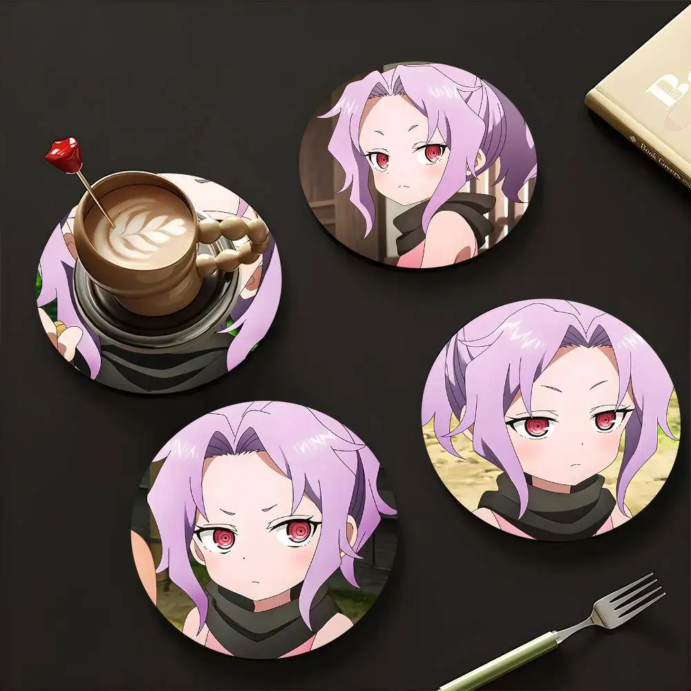 1pc Sazanka Anime Characters Wooden Coaster Colour Printing Cup Mat Home Desk Decoration Gifts