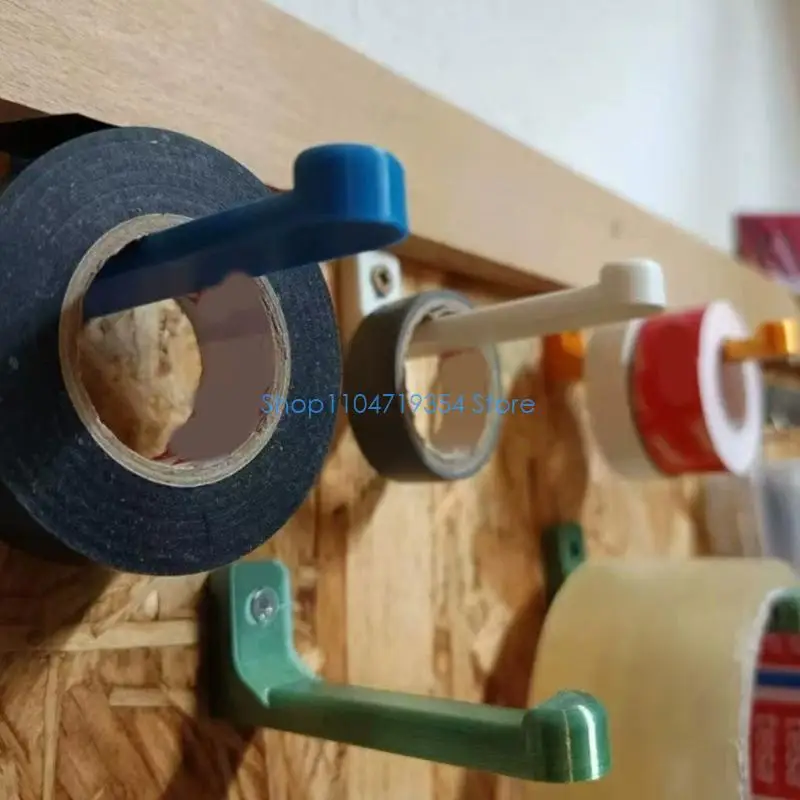 0XLD Wall Mount Tape Holder Hooks Support Tool Rack Set for Garage Craft Room Workbench and Desk Organization Setup 10pcs