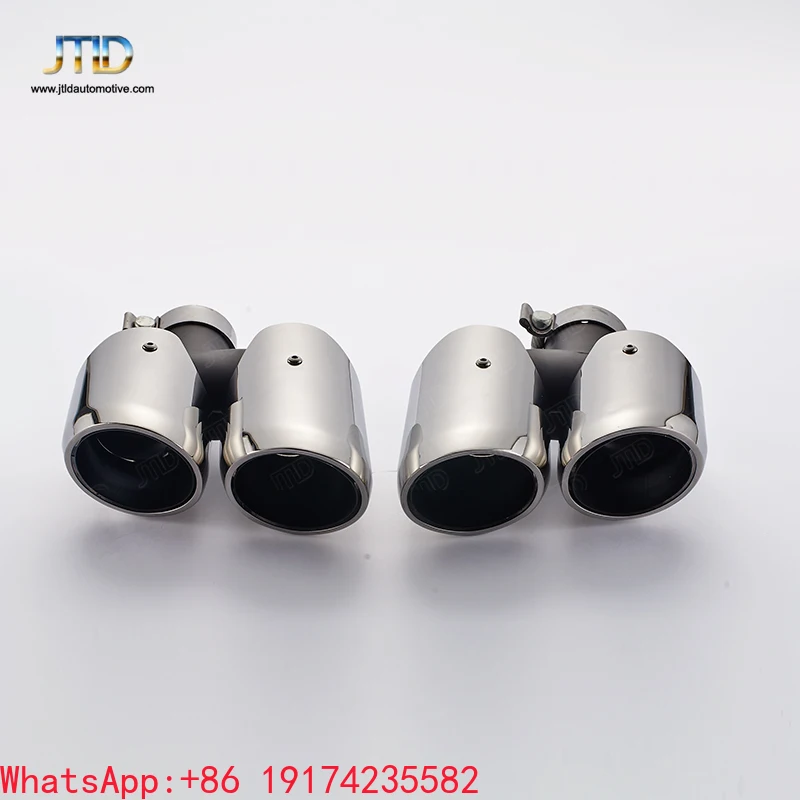 

Wholesale Dual Outlets Mu-ffler Exhaust.Tip for Porsche Macan Polished Silver / Black Made by 304 Stainless Steel