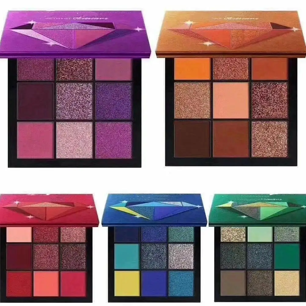 Negen kleuren make-uppalet Diamant oogschaduw Parel aardetint Parelachtige matte glitter oogschaduw Glanzende oogmake-up cosmetica