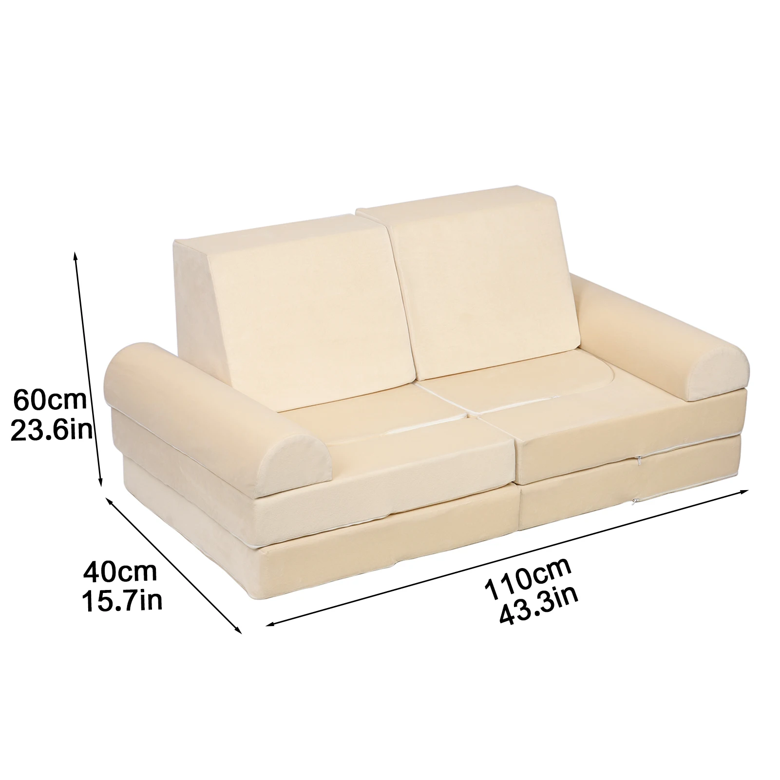 Play Couch Kids Sofa Foam Sofa Couch with High-density Sponge Playing Creativing Sleeping Kids Furniture Modular Kids Play Couch