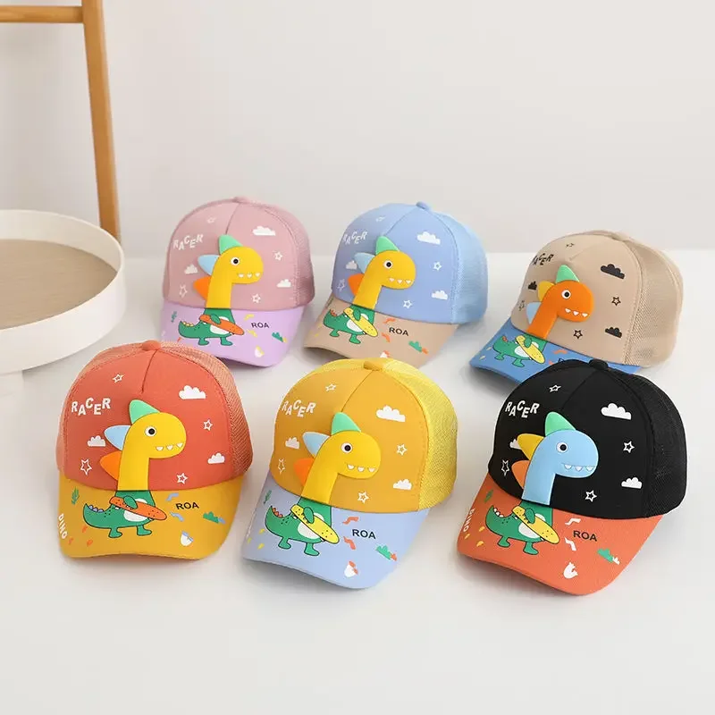 Cartoon Dinosaur Children Baseball Cap Cute Animal Kids Sun Hat Spring Corduroy Outdoor Boys Girls Peaked Caps Bonnet Gorras