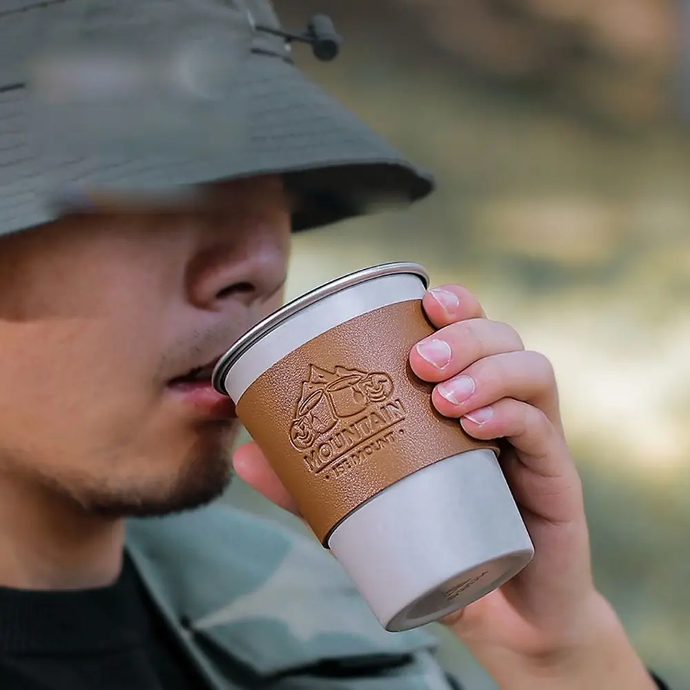 Camping Hot Resistant Heat Insulation Cover Water Cup Stainless Steel Cup Sleeve Cup Sleeve Leather Cup Cover Protective Cover