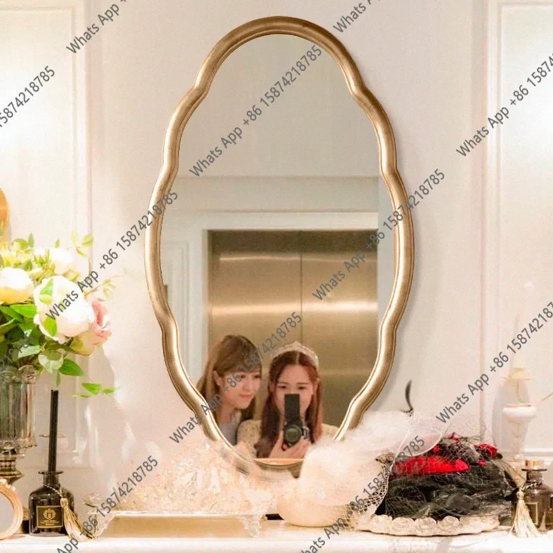 XX American Bathroom Mirror, Bathroom Mirror, Wall-mounted Wall Retro Customization, Simple French Anti-fog Smart Makeup Mirror