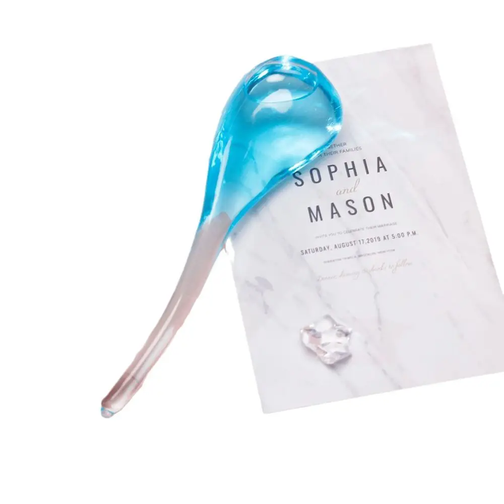 Spoon Glass Facial Massager Reusable Reduce Puffiness Skin Care Tools Portable with Glitter Powder Freezer Ice Globes Tool Women
