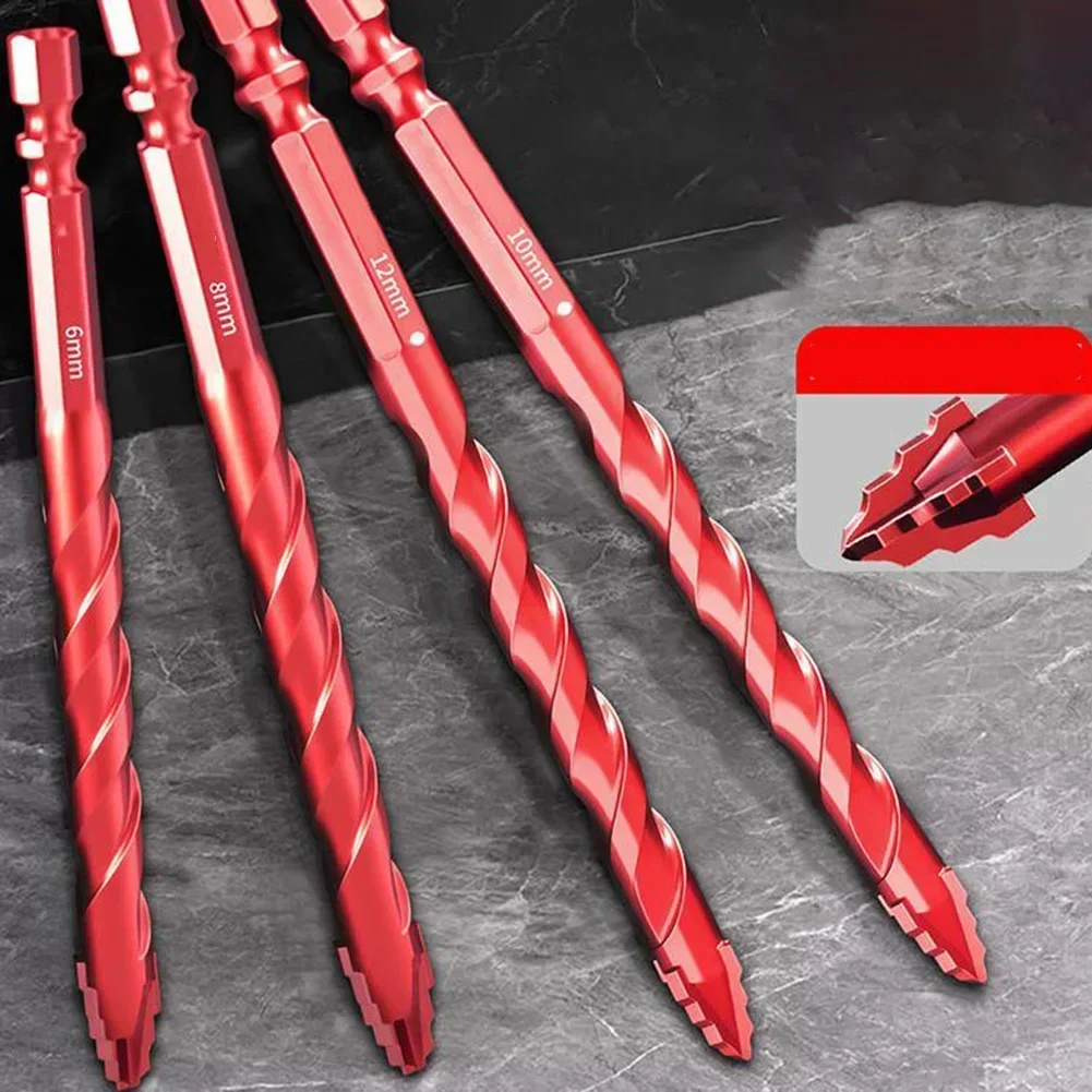 

Carbide Drill Bits Set Drill Bit (6/6/8/10/12mm) Suitable For: Drlling On Drywall, Bricks, Tiles, Wood, Aluminum And Sheet Metal