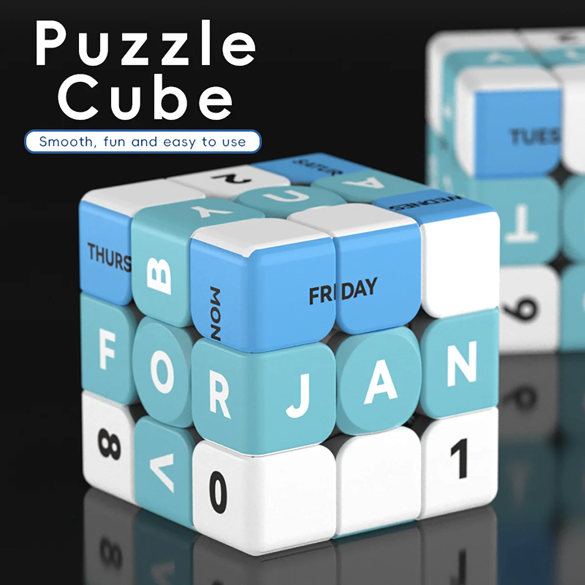 3x3x3 Magic Cube Puzzle UV Printed 3D Calendar Stress-Relieving Professional Smooth Speed Game Toy for Children Gift