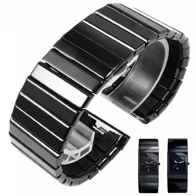 Premium-Grade Ceramic Watch Strap Replacement for Rado DIAMASTER Series Black Watch Chain Men's 27mm 35mm Watchbands Accessories