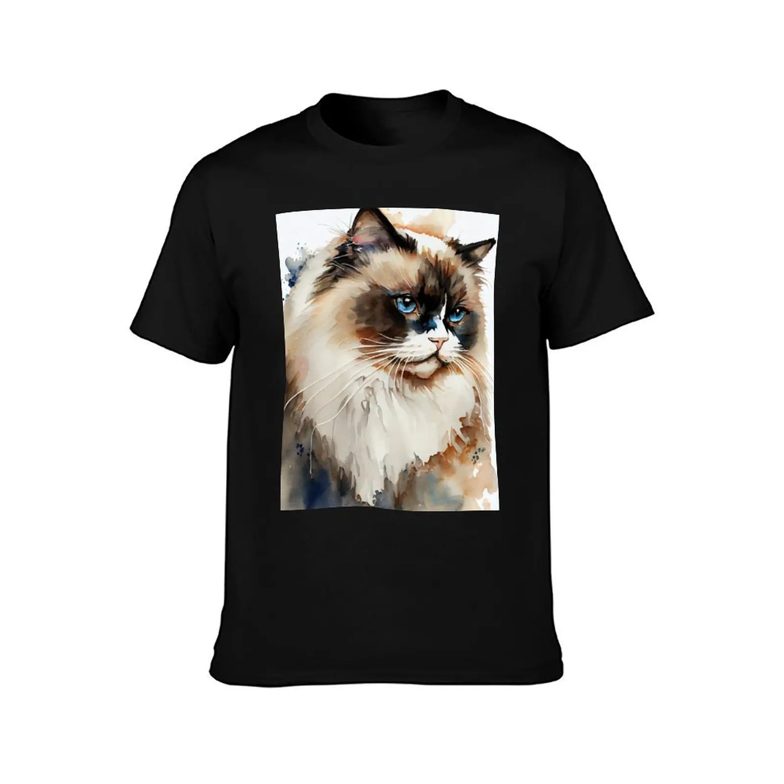 Ragdoll Cat - Watercolor paint T-Shirt Sun Protective Outdoor Tee Top T-Shirt