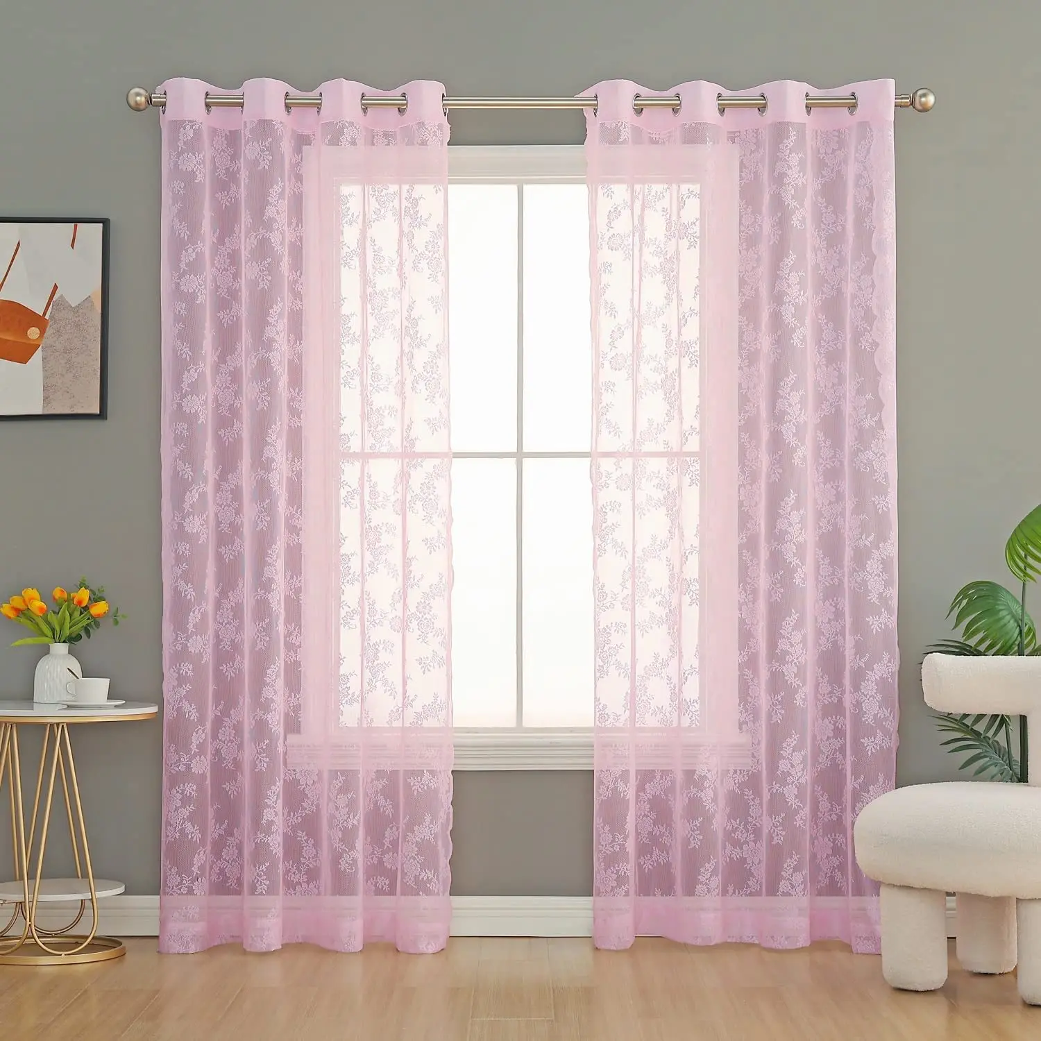 Hot Sale Lace Embroidery Curtains Living Room Factory Direct  Cross Border Ecommerce curtains for living room
