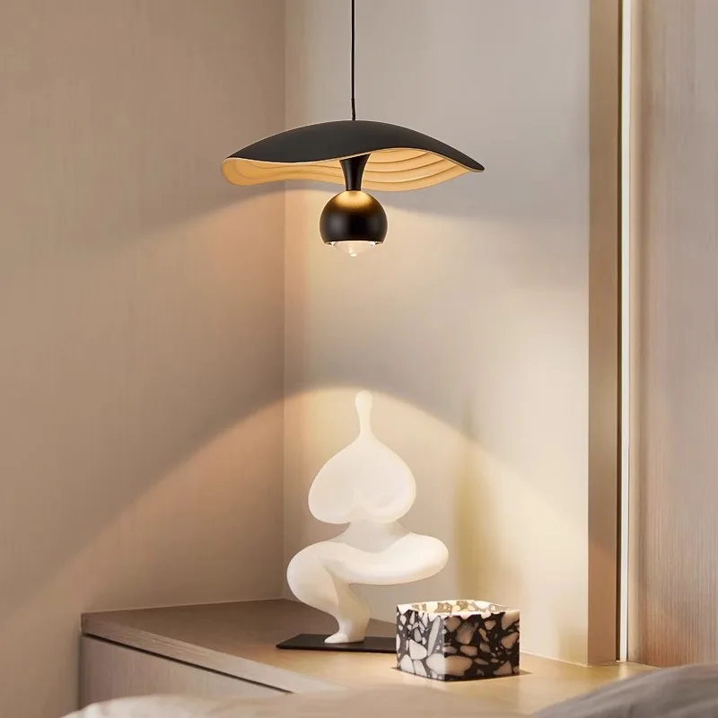 Modern Minimalist Creative Bedroom Bedside Black Liftable Round Chandelier Restaurant Entrance Decoration Home Pendant Lights