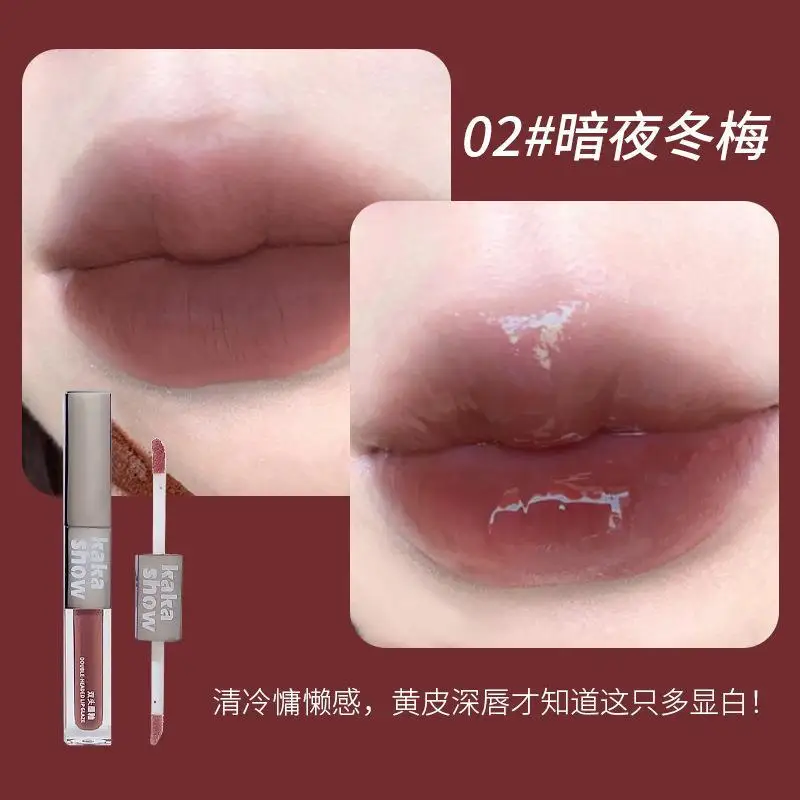 Double Feature Lip Stick Matte and Glossy 2 in 1 Usage for Perfect Make Up Long Lasting Lip Blam