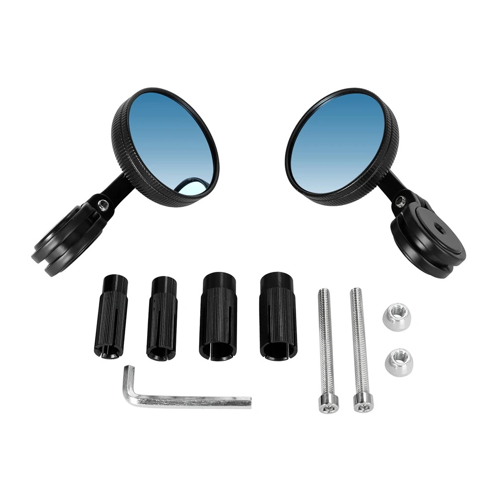 2 Pack Aluminum Alloy​​ Motorcycle Bar End Mirror Motorcycle Rear View Mirror for Mountain Bike Road Bike Electric Bike