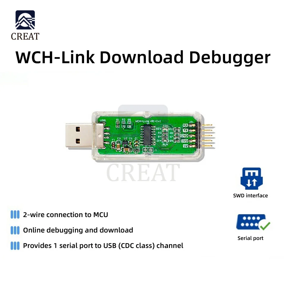 WCH-Link Download Debugger Risc-v Framework Mcu Online Debugging Swd Interface Chip Programming