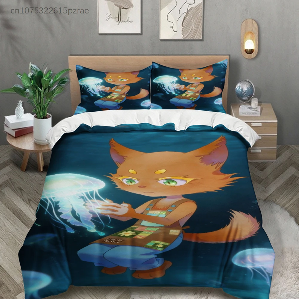 Boys Bedding Set Softville Cozy Town Cute Fern The Quilt Fox With Duvet Cover & Pillowcase For Children's Bedroom Decor
