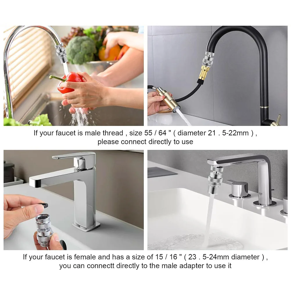 Brass Faucet Adapter 360-Degree Swivel Gardening Tasks Secure And Reliable Connections Transform Into Faucet Aerator