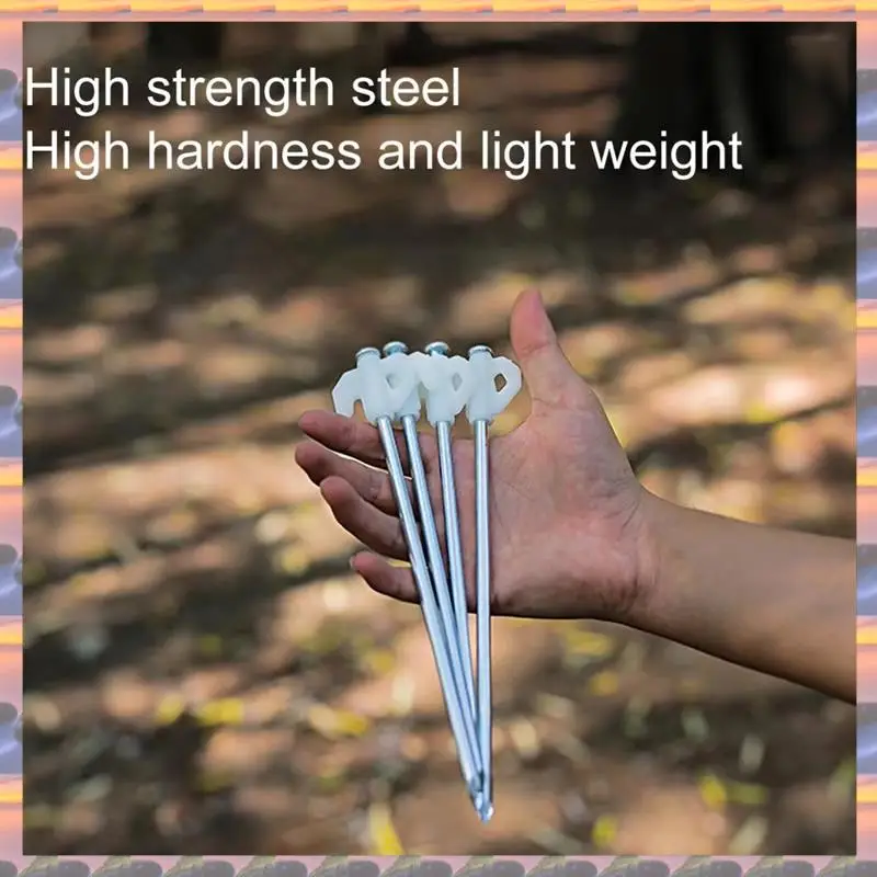 

ABML 10 Pcs Luminous Camping Tent Pegs Set Stakes Forsecure Pitching Essential Outdoor Accessories