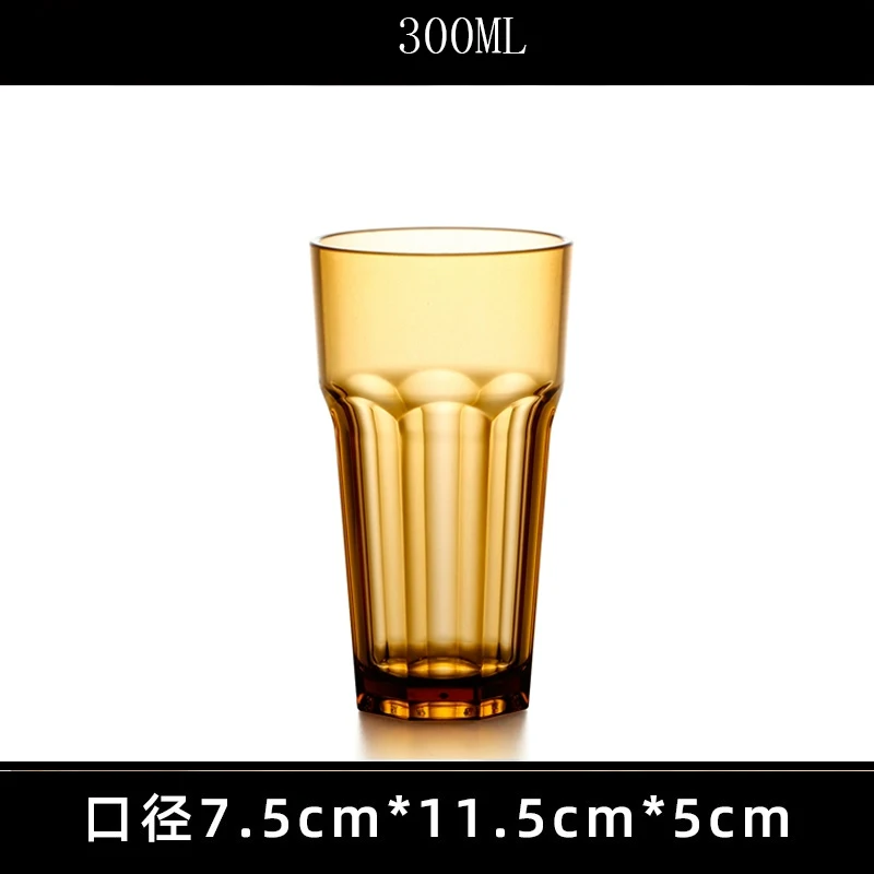 300mlx4pcs Drop Resistant Juice Cup Transparent PC Beverage Cup Food Grade Plastic Craft Beer Mug Large Capacity Hot Drink Cup