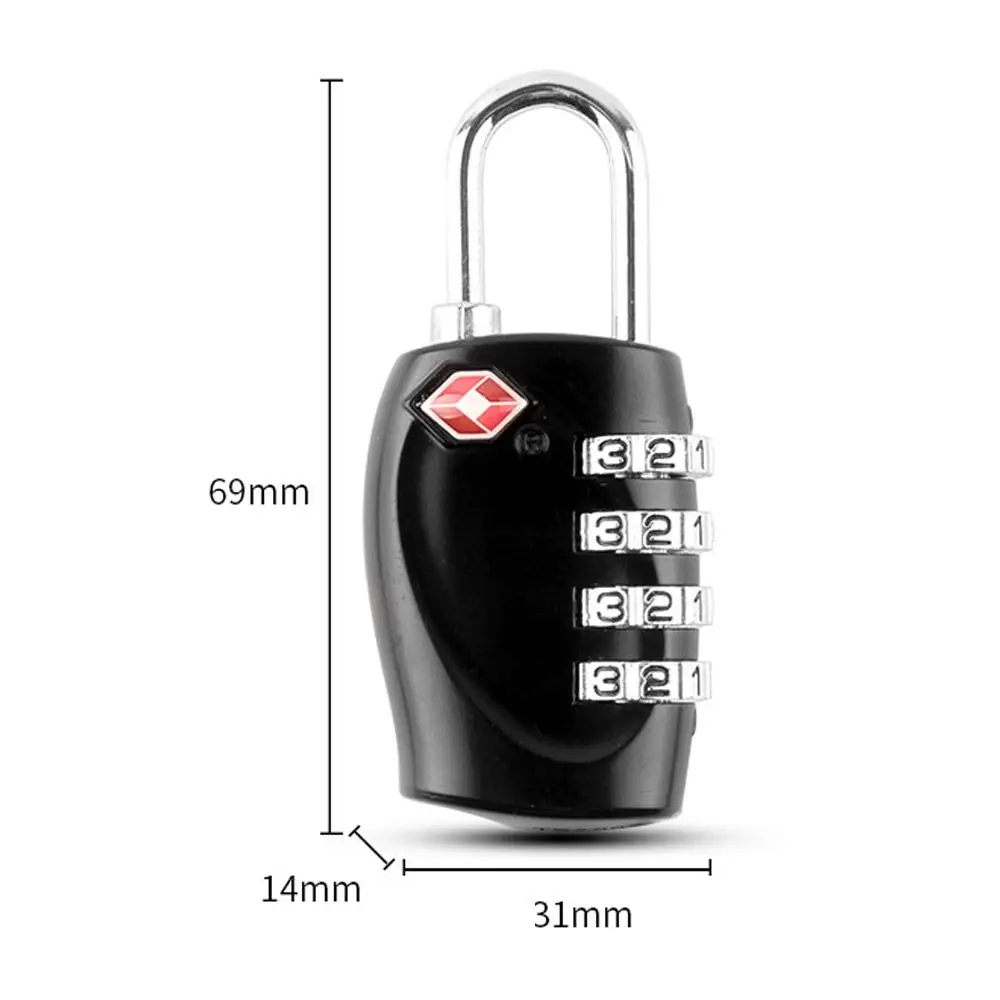 TSA Customs Code Lock 4 Dial Digit Password Lock Combination Suitcase Luggage Metal Code Password Locks Padlock Anti-Theft